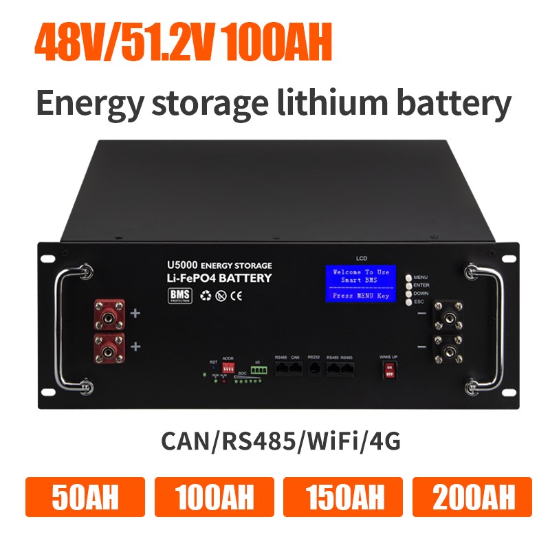 48V 100AH ​​லித்தியம் பேட்டரி பேக் 4G LIFEPO4 செல் லித்தியம் அயன் ஜிபிஎஸ் சூரிய ஆற்றல் சேமிப்பு அமைப்பு பேட்டரி எஸ்எம்எஸ் உடன்